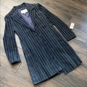 NWT blue suede pinstripe jacket - XS